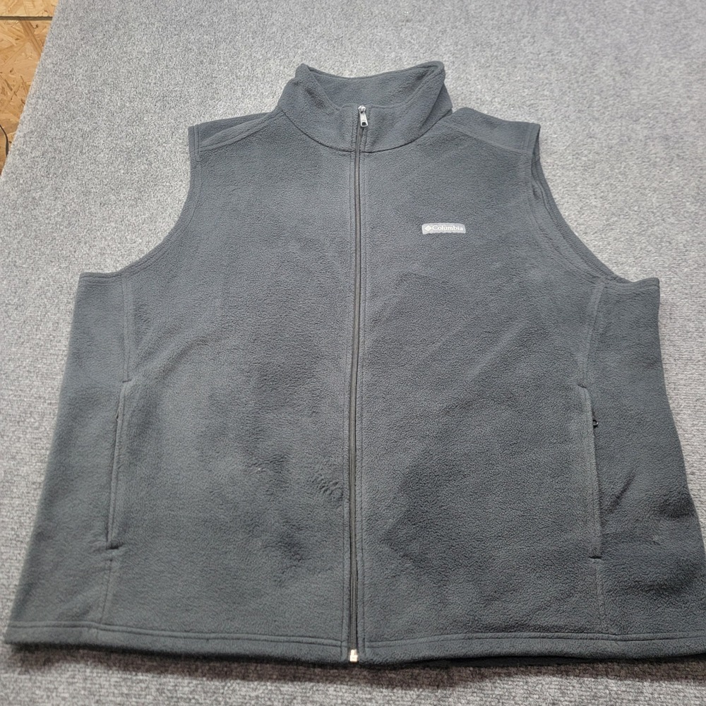Columbia Steens Mountain Fleece Vest Mens 4XT Tall Charcoal Gray Full Zip AT1535